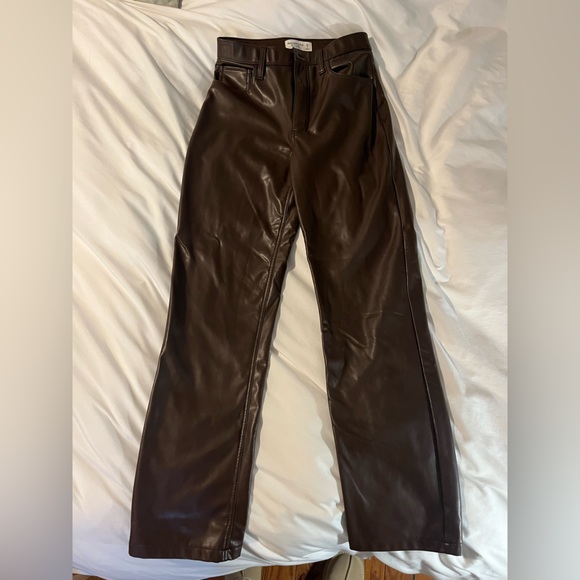Abercrombie Brown Leather pants - Picture 1 of 1
